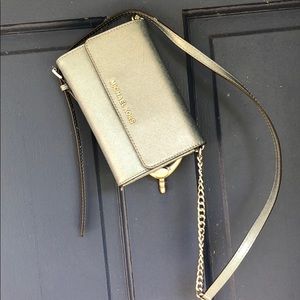 Michael Kors Blue Shiny Clutch